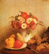Henri Fantin-Latour Still Life with Flowers and Fruits USA oil painting artist